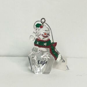 ganz christmas ornament clear kayla personalized snowman 2 inch